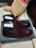 村哥牛皮男士馬丁靴秋冬季加絨高幫皮鞋短靴男士皮靴英倫男靴 酒紅色(加絨款) 40 曬單實(shí)拍圖