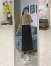 潮牌Avmko半身裙2021秋冬中長(cháng)裙高腰直筒裙女加絨加厚休閑裙燈芯絨開(kāi)叉包臀半身裙一步裙 黑色加絨 均碼 曬單實(shí)拍圖