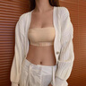 JERRIE MOCK無(wú)肩帶內衣女小胸聚攏顯大防滑薄款美背文胸裹抹胸內搭隱形防走光黑色單文胸75/34AB【杯約1.5CM】 曬單實(shí)拍圖