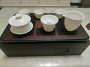 守瓷茶盤(pán)茶具多功能收納盒茶壺茶杯整理茶臺功夫茶具家用簡(jiǎn)約茶托盤(pán) 長(cháng)方直角收納+羊脂玉瓷蓋碗 曬單實(shí)拍圖