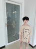 童話(huà)課堂兒童睡衣男童夏季莫代爾男孩中大童空調服薄款夏家居服套裝三件套 卡其色 150 建議身高135-145厘米左右 曬單實(shí)拍圖