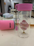 富光玻璃杯便攜水杯韓國女可愛(ài)透明創(chuàng  )意家用杯子帶蓋提繩茶杯 粉紅色【杯身圖案隨機】 380ml 曬單實(shí)拍圖