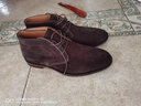Truffaut 沙漠靴反絨短靴翻毛皮鞋簡(jiǎn)約系帶時(shí)尚加絨切爾西真皮靴秋冬男靴 咖啡色 S05 41 曬單實(shí)拍圖