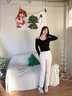 婭麗達(dá)直筒牛仔褲女三防煙管褲子2023春季新款顯瘦小腳九分褲 白色(K0)-三防省心面料-款 常規(guī) 26 曬單實(shí)拍圖