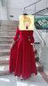 塞德勒絲絨敬酒服新娘2025新款秋季酒紅色長袖結(jié)婚禮服裙平時可穿顯瘦 酒紅色 XL(建議116-125斤) 曬單實拍圖