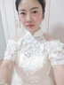 麥斯貝思宴會晚禮服新款秋優(yōu)雅晚宴名媛長款伴娘服主持人年會禮服裙女 香檳色中長款 L 曬單實拍圖