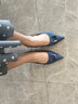 CHARLES&KEITH馬蹄扣Gabine矮跟涼鞋女七夕禮物SL1-61900013 Blue藍(lán)色 38 曬單實(shí)拍圖