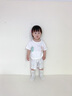拉比（Labi Baby）兒童夏季短袖男女童套裝純棉吸濕排汗嬰兒短袖套裝 米白色-圓領(lǐng) 100 曬單實(shí)拍圖