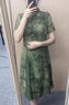 羅蒙（ROMON）媽媽夏裝新中式國風(fēng)改良旗袍中年女母親節氣質(zhì)連衣裙中老年長(cháng)裙子 綠色 XL (105斤內) 曬單實(shí)拍圖