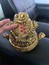 聚善緣招財金蟾聚寶盆擺件工藝品金蟬玄關(guān)辦公室收銀臺三足蟾蜍開(kāi)業(yè)禮品 黃銅金蟾元寶聚寶盆 XS小號長(cháng)20*寬14*高15cm 送錢(qián)幣 曬單實(shí)拍圖