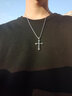 IDEAGEMER925銀十字架項鏈男士簡(jiǎn)約個(gè)性小眾百搭痞帥潮男生吊墜可疊搭首飾 十字架吊墜+鋼鏈【55CM】 曬單實(shí)拍圖