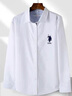 U.S. POLO ASSN.US保羅長(cháng)袖襯衫女2024春季新款商務(wù)休閑襯衣女士純色正裝上衣 白色 L 165/88A 曬單實(shí)拍圖