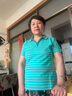 語(yǔ)縵棉質(zhì)短袖t恤女2025夏天新款中年polo衫條紋時(shí)尚韓版翻領(lǐng)上衣體T恤 湖綠 2XL 體重120-130斤 曬單實(shí)拍圖