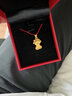 周鴻金黃金狗吊墜本命年十二生肖狗足金999小狗項鏈3D硬金掛墜男女 重約2.8克 配18K金項鏈 曬單實(shí)拍圖