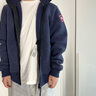 加拿大鵝（Canada Goose）Lawson 男士羊毛抓絨外套拉鏈夾克大鵝外套 7049M 63 蔚洋藍(lán) L 曬單實(shí)拍圖