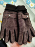 豹潛手套騎行冬季皮手套男保暖摩托車(chē)加絨加厚觸屏防風(fēng)防水豬皮真皮 棕色真皮加絨手套【1雙】+口罩 【加絨保暖，防風(fēng)防潮】 曬單實(shí)拍圖