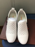紅蜻蜓女鞋鏤空白色皮涼鞋子女內增高時(shí)尚休閑鞋 白色 35 曬單實(shí)拍圖