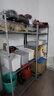 納典置物架落地五層可調節客廳臥室陽(yáng)臺家用重型貨架倉儲物收納鐵架子 加粗25.4管 銀灰色 90*45*180CM 曬單實(shí)拍圖