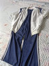 拓澀（TUOSE）時髦運動套裝女夏季新款寬松棒球服顯瘦氣質(zhì)休閑百搭兩件套 白色上衣+藍色褲子 L (105-120斤) 曬單實拍圖