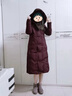 亦朵女裝白鵝絨羽絨服女中長款冬季品牌連帽加厚冬裝外套 深紅色  XL 曬單實拍圖