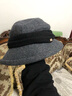 677888帽子女盆帽春季韓版時(shí)尚春天英倫風(fēng)簡(jiǎn)約高貴日系羊毛呢禮帽名媛 灰黑色 可調節 曬單實(shí)拍圖