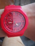卡西歐（CASIO）八王子農(nóng)家橡樹系列雙顯鬧鐘多功能運動防水防震日韓表送男友 大運紅GA-2100-4A 曬單實拍圖