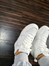 狄德拉真皮高幫小白鞋女春秋款百搭加絨厚底牛皮ins潮加絨運動(dòng)休閑板鞋 白色高幫 37 (235mm) 標準碼 曬單實(shí)拍圖