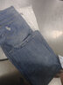 牽魅破洞牛仔褲男潮流ins網(wǎng)紅寬松夏季薄款9分乞丐褲韓版抖音刮爛褲子學(xué)生直筒寬松牛仔褲 淺藍色 2XL 曬單實(shí)拍圖