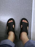 老人頭 涼鞋男士休閑鞋軟底沙灘鞋牛皮透氣涼拖鞋舒適按摩底戶(hù)外男鞋子 黑色 40 （偏小一碼） 曬單實(shí)拍圖