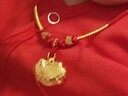 菜百首飾 黃金吊墜 足金寶寶長(cháng)命富貴兒童鎖 福在眼前鎖包  HJ 黃金吊墜/項墜 約5.63g 曬單實(shí)拍圖