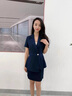 伊婭莎職業(yè)西裝套裝女短袖酒店經(jīng)理工裝氣質(zhì)西服正裝珠寶店美容院工作服 單件藍(lán)色外套 XL 建議110-120斤 曬單實拍圖