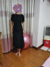 范思蓝恩22FS2038胸前镂空连衣裙女夏新款高级感气质显瘦裙子 气质黑 XL 实拍图