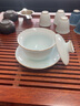 聚器堂 蓋碗茶杯陶瓷 茶碗單個(gè)大號(hào)不燙手 青瓷家用泡茶碗 功夫茶茶具 影青玉瓷蓋碗（云闊蓋碗） 曬單實(shí)拍圖