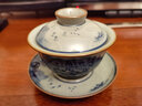 久堂 景德鎮老陶泥青花山水三才蓋碗單個(gè)大號泡茶碗帶蓋不燙手高端 （山水）老陶泥蓋碗 曬單實(shí)拍圖