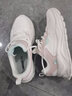 361°女鞋運動(dòng)鞋子女秋季潮流休閑鞋女舒適軟底皮面防潑水跑步鞋慢跑鞋 羽毛白/清新粉 (皮面) 39 曬單實(shí)拍圖