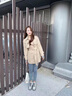 她芙（tafu）風(fēng)衣女2025年春秋新款韓版時(shí)尚休閑氣質(zhì)系帶顯瘦外套長(zhǎng)袖小個(gè)子 卡其色 S 曬單實(shí)拍圖