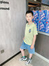 啾啾哈哈（Jojohaha）童偎兒童裝男童夏裝套裝新款洋氣中大童夏季帥氣條紋短袖運(yùn)動(dòng)夏款 黑色 150 碼 建議身高140-150cm 曬單實(shí)拍圖
