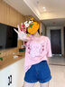 勛貍粑可愛(ài)毛絨兔子短袖t恤女ins潮夏設計感小眾寬松閨蜜裝棉上衣 2302%23粉色 M 86-105 曬單實(shí)拍圖