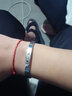 蔓笙免費刻字簡(jiǎn)約字母開(kāi)口手鐲男潮個(gè)性手環(huán)韓版百搭歐美學(xué)生潮流手鐲 黑色白字 曬單實(shí)拍圖