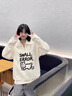 風(fēng)采兔 衛(wèi)衣女春秋款2024新款半拉鏈潮牌oversize寬松慵懶風(fēng)polo領(lǐng)外套 杏色【薄款】 M 曬單實(shí)拍圖