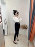 戚朵（QiDuo）高腰小腳褲女魔術(shù)褲外穿小黑褲鉛筆褲外穿彈力冬季打底褲 3扣-九分(春秋款) M(建議95-105斤) 曬單實(shí)拍圖