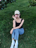 別語黑色吊帶背心女內(nèi)搭方領(lǐng)美背打底純棉上衣外穿春夏新款 黑色（方領(lǐng)） L 【96-106斤】 曬單實(shí)拍圖