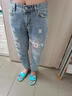 AEMAPE七分牛仔哈倫褲女夏季2026新款薄款松緊刺繡八分小腳牛仔褲 6180-藍色 八分褲 27 建議90-100斤 曬單實(shí)拍圖