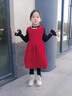 G.DUCKKIDS女童公主裙秋冬2024新款洋氣12歲兒童長袖裙子秋季女孩紅色連衣裙 Q16酒紅色背心裙+毛衣 110 cm適合身高100-110cm4-5歲 曬單實拍圖