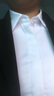 佐馬仕（ZUOMASHI）長(cháng)袖襯衫女 白色商務(wù)休閑正裝女士襯衣職業(yè)裝修身顯瘦V領(lǐng)酒店工裝 白色暗襟門(mén) 39 （120-130斤） 曬單實(shí)拍圖