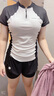 拓勝（TOSWIM）分體式溫泉泳衣女短袖短褲平角游泳衣防曬顯瘦遮肚海邊度假 原初黑白分體泳衣【YKK拉鏈】 2XL 【高175-179cm/重63-72kg】 曬單實拍圖