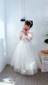 apfelbaum兒童晚禮服公主裙女童長(cháng)款長(cháng)袖小女孩主持人花童鋼琴演出服春秋冬 814香檳色長(cháng)袖長(cháng)款(泡泡袖) 120cm 曬單實(shí)拍圖