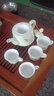 連山閣（LIAN SHAN GE）  陶瓷茶壺過(guò)濾家用泡茶器大號功夫茶具單壺帶網(wǎng)隔內膽杯子套裝沖茶壺 方壺玉蘭花陶瓷過(guò)濾一壺四杯 曬單實(shí)拍圖