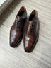 Truffaut 高定固特異手工布洛克牛津鞋男英倫復古商務(wù)正裝真皮鞋方頭透氣 咖啡色 B27 41 7.5碼 曬單實(shí)拍圖