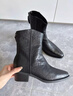 ZHR女靴冬季經(jīng)典韓版靴子女潮流保暖加絨加厚短靴女 JF77A 黑色 37  曬單實(shí)拍圖